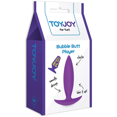 Анальная пробка Bubble Butt Player Starter пурпурная, 10x2.5 см