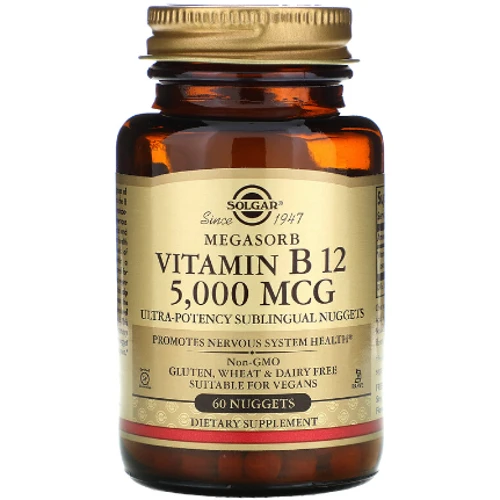 Solgar Vitamin B12 5000 mcg Солгар сублінгвальний вітамін В12 60 таблеток