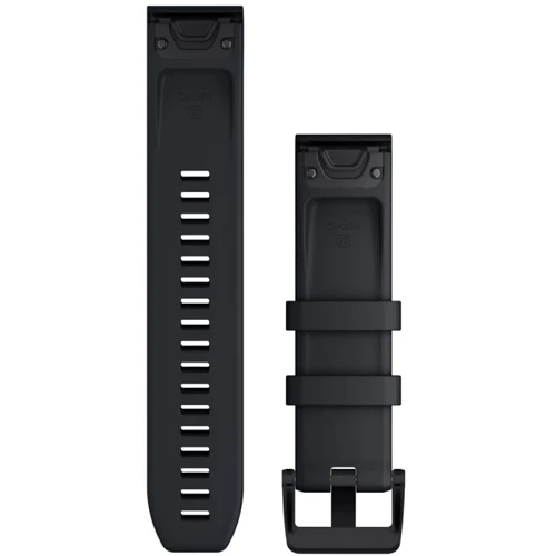 Ремінець Garmin QuickFit 22 Watch Bands Black Silicone with Black Stainless Steel Hardware (010-12901-00): Колір черный