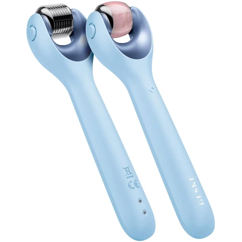 Электронный роллер для лица с микроиглами GESKE MicroNeedle Face Roller 9в1 aquamarine фото 4