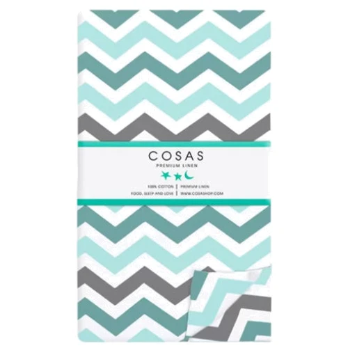 Комплект дитячої постільної білизни Cosas Ranfors Grey Zigzag Mint Grey (4822052061589)