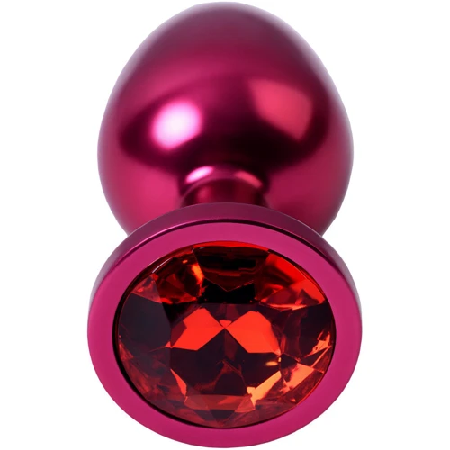 Анальная пробка с кристаллом Metal By Toyfa Burgundy Anal Plug Ruby