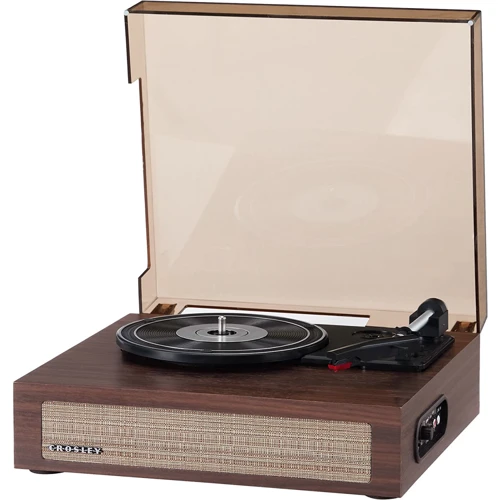 Вініловий програвач Crosley Scout Turntable (Walnut): Особливості С Bluetooth, Крышка в комплекте