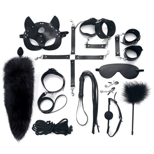 Набор Art of Sex - Maxi BDSM Set Leather, 13 предметов, натуральная кожа, черный