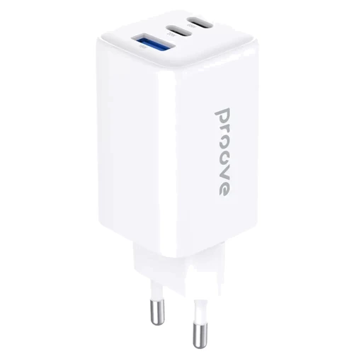 Зарядное устройство Proove Wall Charger 2xUSB-C+USB Pocket GaN 65W White (WCPG65121202)