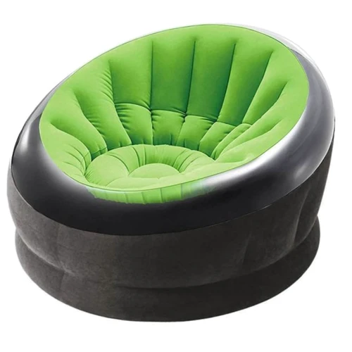 Надувное велюровое кресло Intex 112х109х69 см (68582(Green))