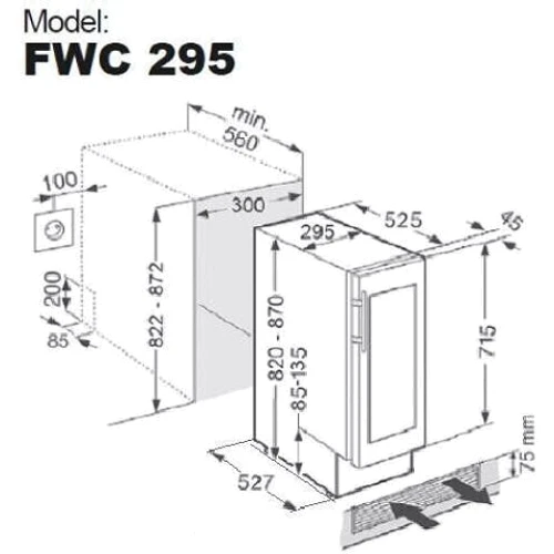 Встраиваемый винный шкаф Fabiano FWC 295 Black: Тип по назначению Винный шкаф