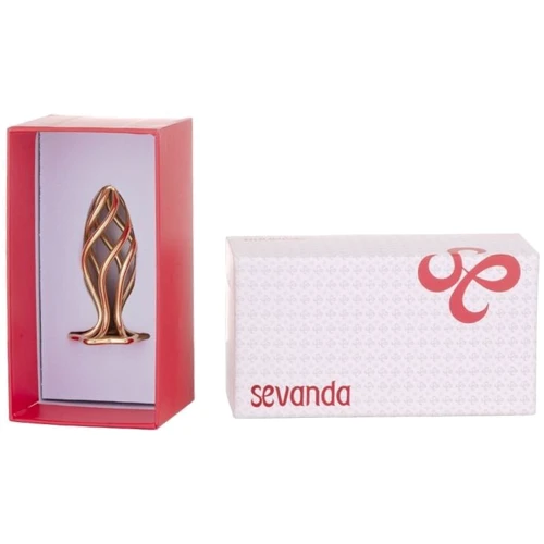 Анальная пробка LOCKINK Sevanda Hollow Spiral Golden Metal Anal Plug - S size