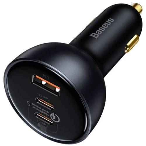 Зарядное устройство Baseus Car Charger USB+2хUSB-C Qualcomm Multi-Port 160W Gray with Cable (TZCCZM-0G): Особенности Быстрая зарядка, USB-C, Power Delivery (PD)