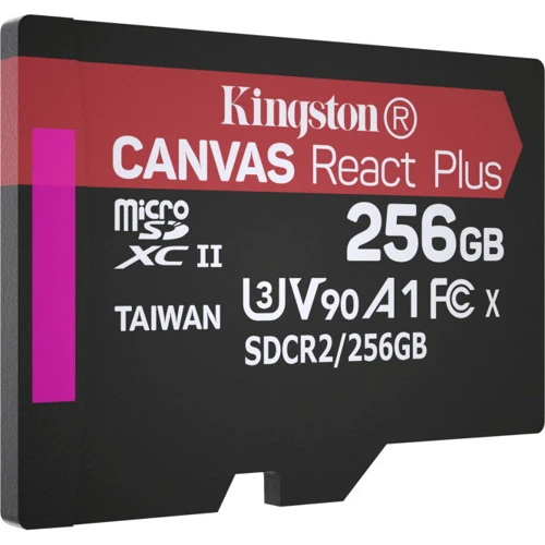 Карта памяти Kingston 256GB microSDXC Class 10 UHS-II U3 V90 A1 Canvas React Plus + SD adapter + USB reader (M1A4-0160R12) фото 5