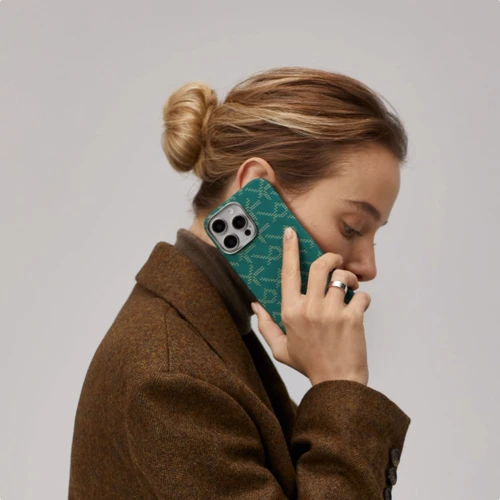 Чехол для iPhone Pitaka Monogram Tactile Woven Case Gold/Green (KI1601PTKP) for iPhone 16 Pro Max фото 6