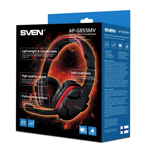 Навушники SVEN AP-G855MV Black-Red: Опір навушників (Ом) 32
