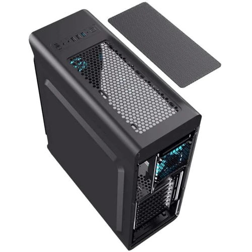 Корпус Gamemax StarLight B-Blue: Материал передней панели пластик и сталь