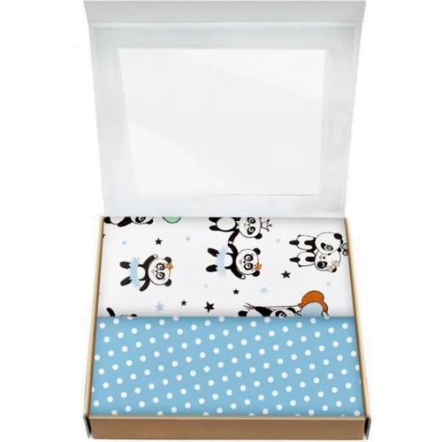 Набор пеленок Cosas Panda Stars Dots Blue бязь (4822052036501)