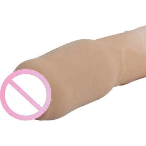 Насадка для увеличения члена CyberSkin 3" Xtra Thick Uncut Penis Extension, + 7,5 см, телесный