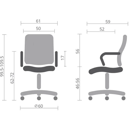 Офісне крісло АКЛАС Конвалія WT Tilt Сірий (Сірий/Чорний) (00160115)