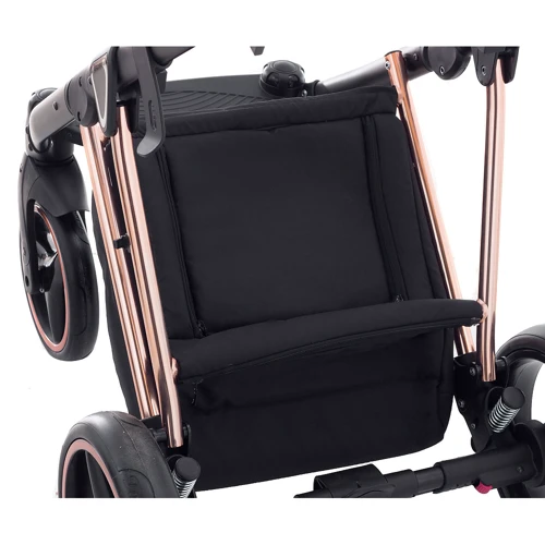 Универсальная коляска 2 в 1 Adamex Mimi Polar (Pink Gold) BR604 черный (люрекс) - медный (принт) кожа (выдавленная точка) фото 8