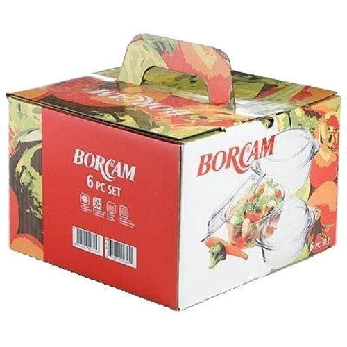Жаропрочное стекло Borcam Pasabahce набор кастрюль для запекания 3 пр. (159005): Объем, л 1.5, 2 и 3