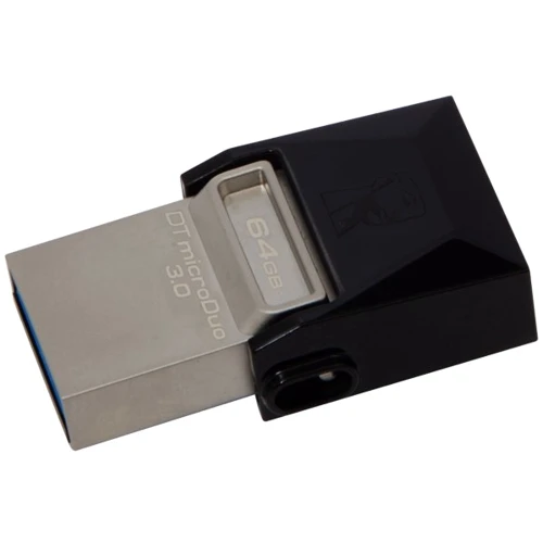 USB-флешка Kingston 64GB DataTraveler MicroDuo USB 3.0/microUSB Black/Silver (DTDUO3/64GB): Объем памяти 64 GB