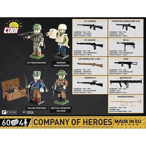 Конструктор COBI Company of Heroes 3 Компания героев, 60 деталей: Количество деталей, шт. 60