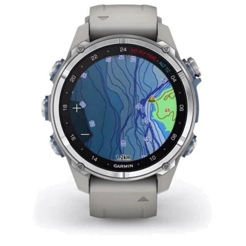 Смарт-годинник Garmin Descent Mk3 43mm Stainless Steel with Fog Grey Silicone Band (010-02753-04): Фітнес-функції Пульсоксиметр, Альтиметр, Шагомер, Подсчет калорий, Пульсометр, GPS-модуль