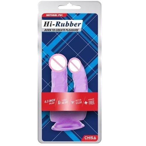 Двойной фаллоимитатор CHISA Hi-Rubber Born To Create Pleasure Purple 6.3"