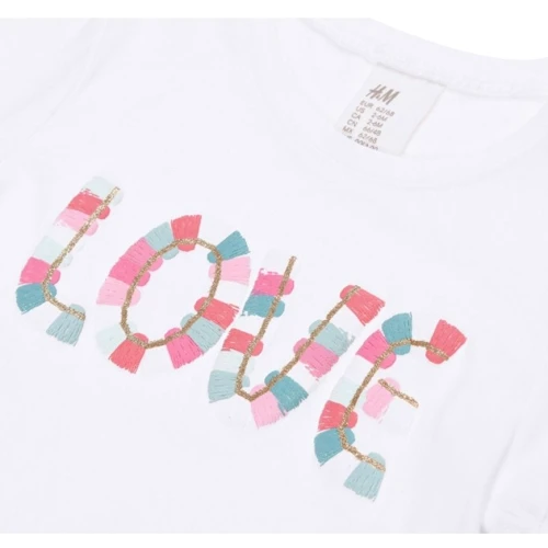 Футболка H&M 7473049 74-80 см белая: Тип Футболки