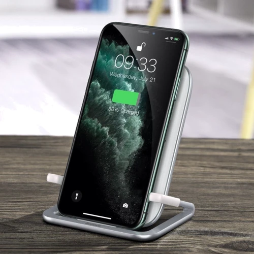 Зарядное устройство Baseus Wireless Charger Stand Rib 15W White (WXPG-02) фото 6