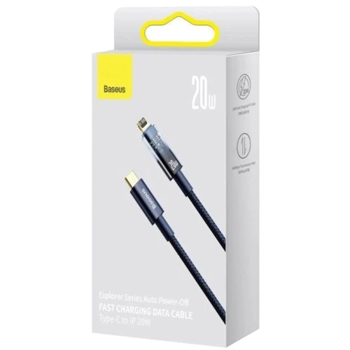 Кабель Baseus Cable USB-C to Lightning Explorer Series Auto Power-Off Fast Charging 20W 2m Blue (CATS000103) фото 4