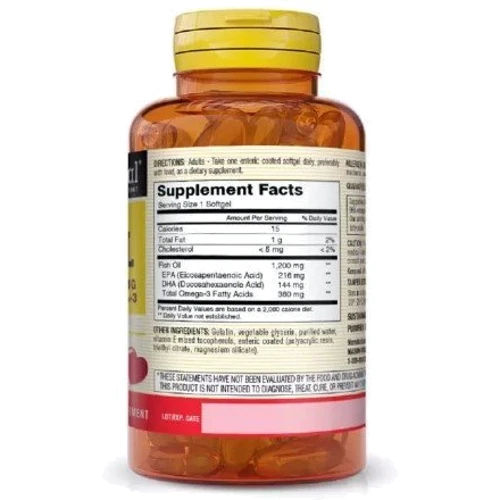 Mason Natural Fish Oil & Omega 3 1200/360 mcg Рыбий жир и Омега 3 100 гелевых капсул: Тип Омега 3