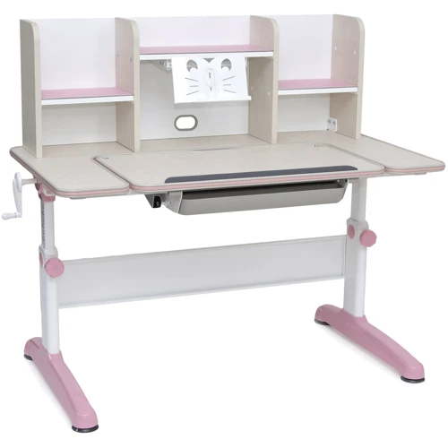 Парта SingBee Q-Assembly U Pink + Книжная стеллаж SBS-613 (SBS-603-PK + SBS-613) фото 11