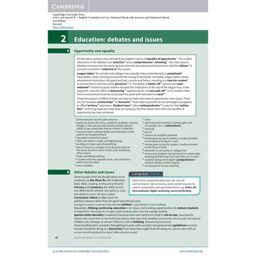 English Vocabulary in Use 3rd Edition Advanced with Answers with eBook: Производитель Cambridge University Press