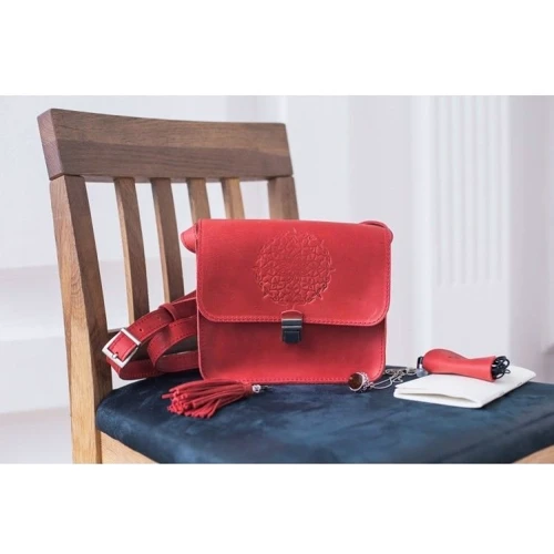 Жіноча сумка-сетчел BlankNote коралова (BN-BAG-3-coral-man): Фактура Тиснення, матова, Гладка