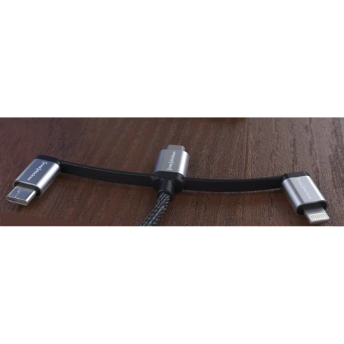 Кабель FuseChicken USB Cable to Lightning / microUSB / USB-C Rebel 1.5m Black Довічна Гарантія від Виробника