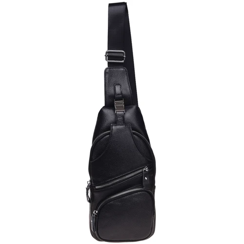 Чоловіча сумка-слінг Borsa Leather чорна (K15026-black)