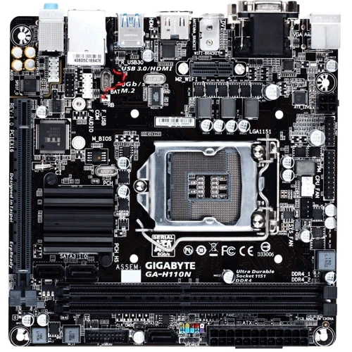 Gigabyte GA-H110N: Оперативная память 2x DIMM DDR4 2133 МГц, до 32 Гб
