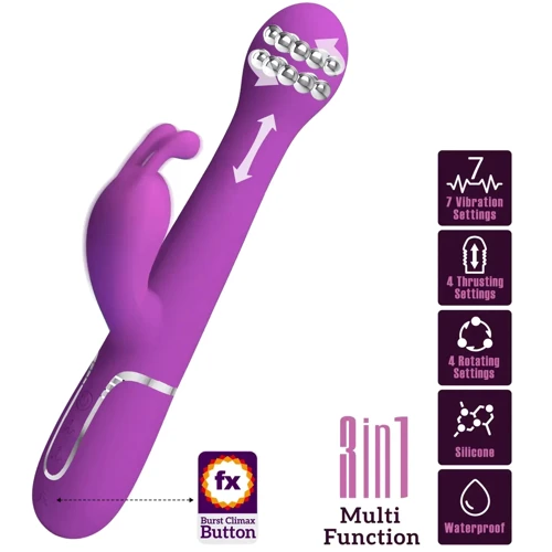 Вібратор із ротацією та поштовхами LYBAILE Pretty Love Dejon Dejon Purple (BW-500014-3)