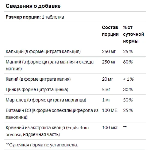 Natural Factors, Calcium & Magnesium Citrate with D, 180 Tablets (NFS01608): Форма выпуска Таблетки