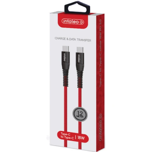 Кабель Intaleo Cable USB-C to USB-C 18W 1.2m Red (CBRNYTT1) фото 3