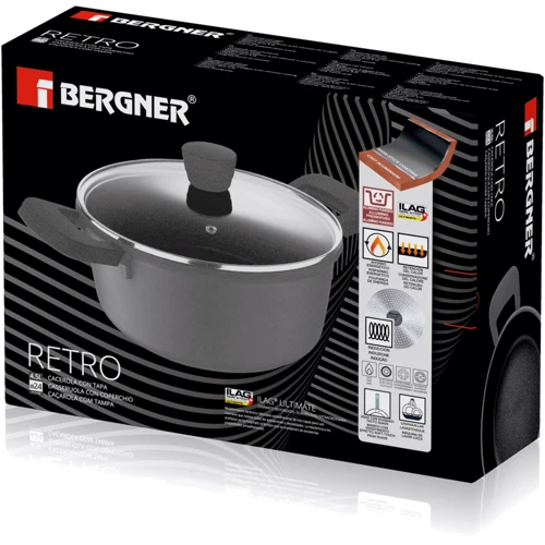 Кастрюля Bergner Retro 24 см 4.1 л (BG-30738-NP): Тип Традиционная