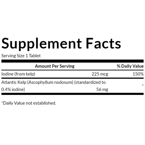 Swanson Kelp Iodine Source 225 mcg Йод из водорослей 250 таблеток: Пол Унисекс