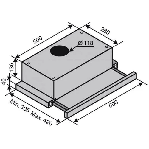 Вытяжка Ventolux GARDA 60 BR (800) SMD LED: Материал корпуса нержавеющая сталь