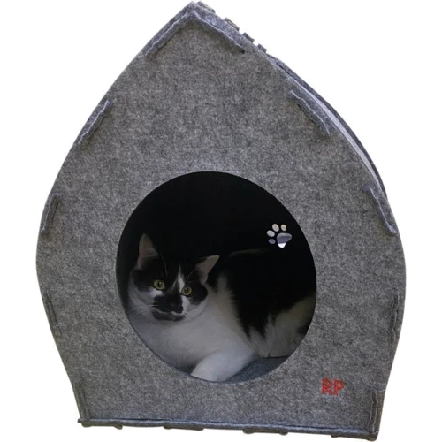Домик-лежак для кота или собаки Red Point "Pet House" войлок серый 470х430х430мм (АХ.01.В.11.00.216) фото 7