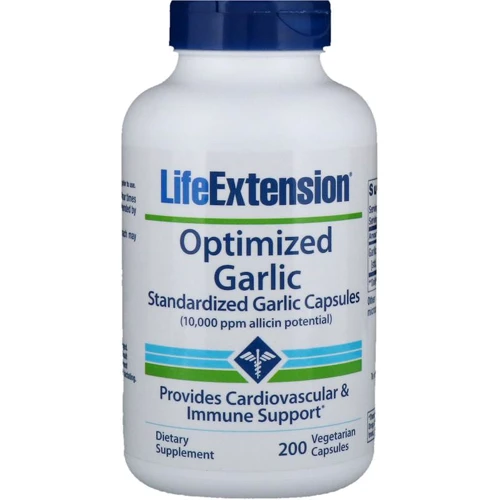 Life Extension Optimized Garlic Standardized Garlic Capsules 200 Veggie Caps Чеснок