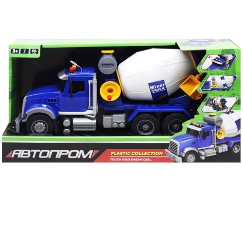 Бетономешалка Автопром 1:18 со световыми и звуковыми эффектами (7973): Тип Готовая модель