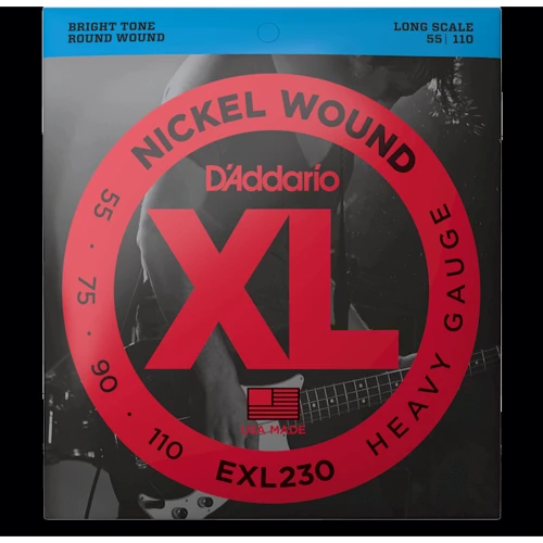Струна для гитар Комплект струн D'addario EXL230 XL Nickel Wound Bass Heavy (55-110)