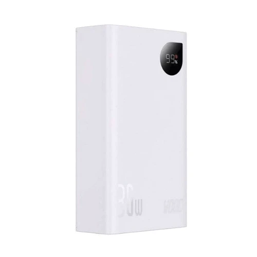 Внешний аккумулятор Baseus Power Bank 20000mAh Adaman 2 Metal Digital Display 30W White (PPAD050002)