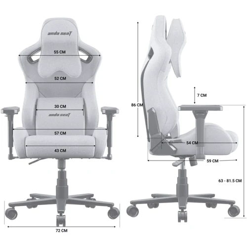 Кресло геймерское Anda Seat Kaiser Frontier XL Grey (AD12YXL-17-G-F-G02)