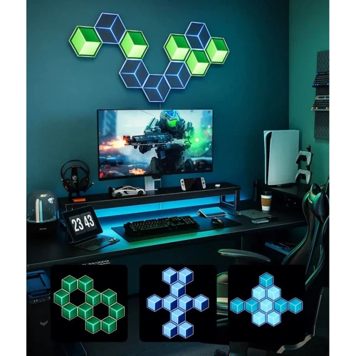 Набір настінних світильників Govee H606A Glide Hexagon Light, 7, RGBIC, WI-FI/Bluetooth, білий (H606AC81)