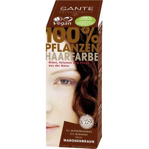 Sante Natural Hair Colors БИО-Краска-порошок для волос растительная Каштан/Chestnut Brown 100g